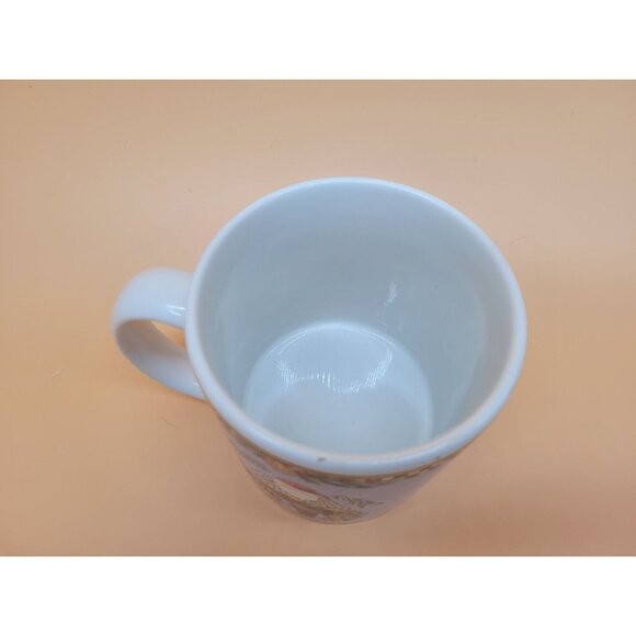 Debbie Mumm Sakura Woodland Santa Mug 1998 Buffalo Check Christmas Coffee Tea - Picture 3 of 5